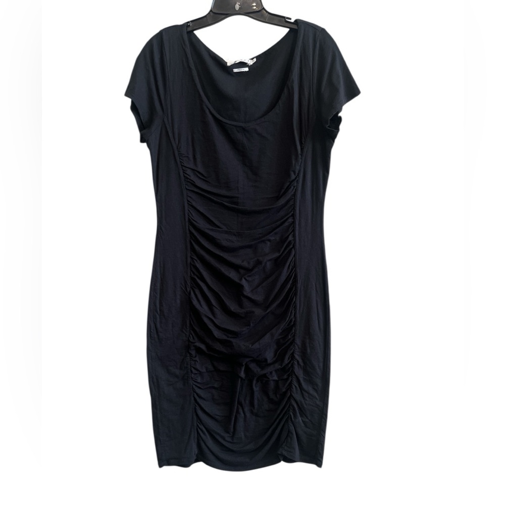 Velvet by Graham and Spencer Black Dress With Ruched/Pleated Front XL NEW